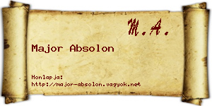 Major Absolon névjegykártya